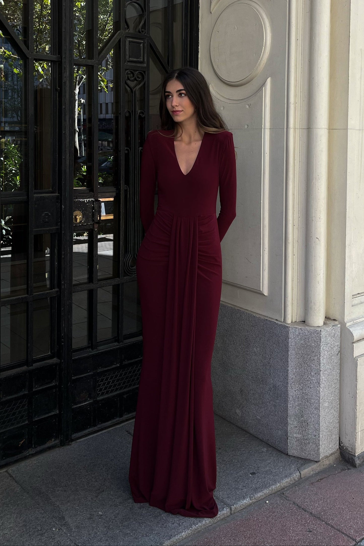 Audrey Dark Burgundy Dress
