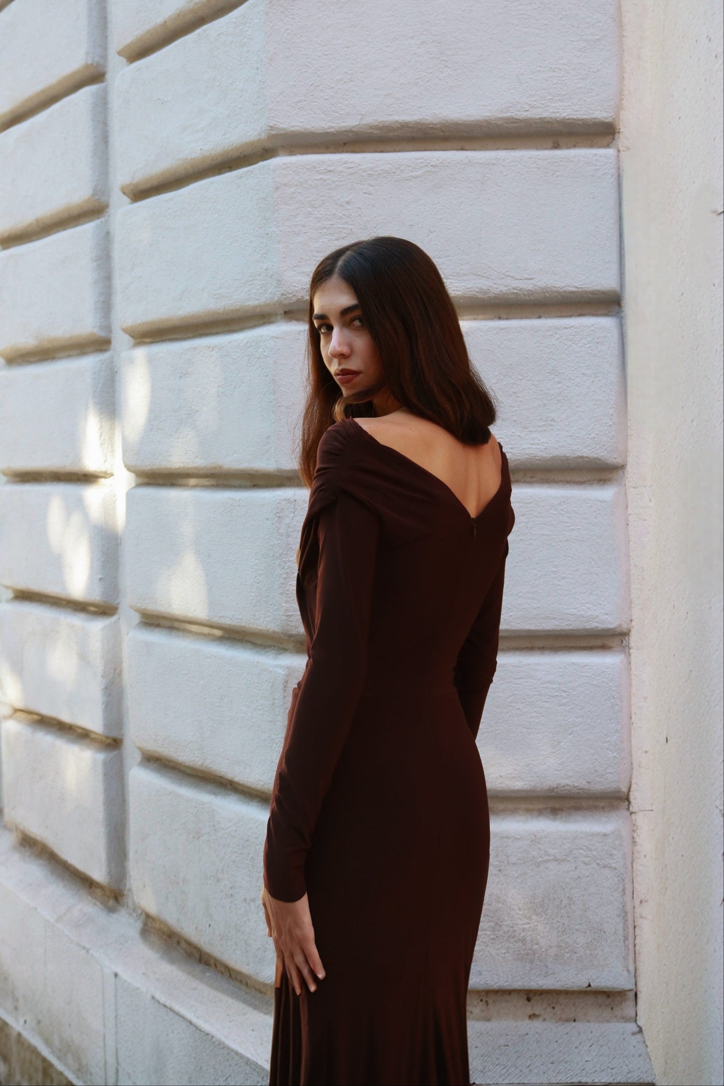 Vestido Ava Marrón Chocolate