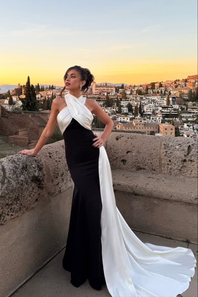 Isela Black an White Dress