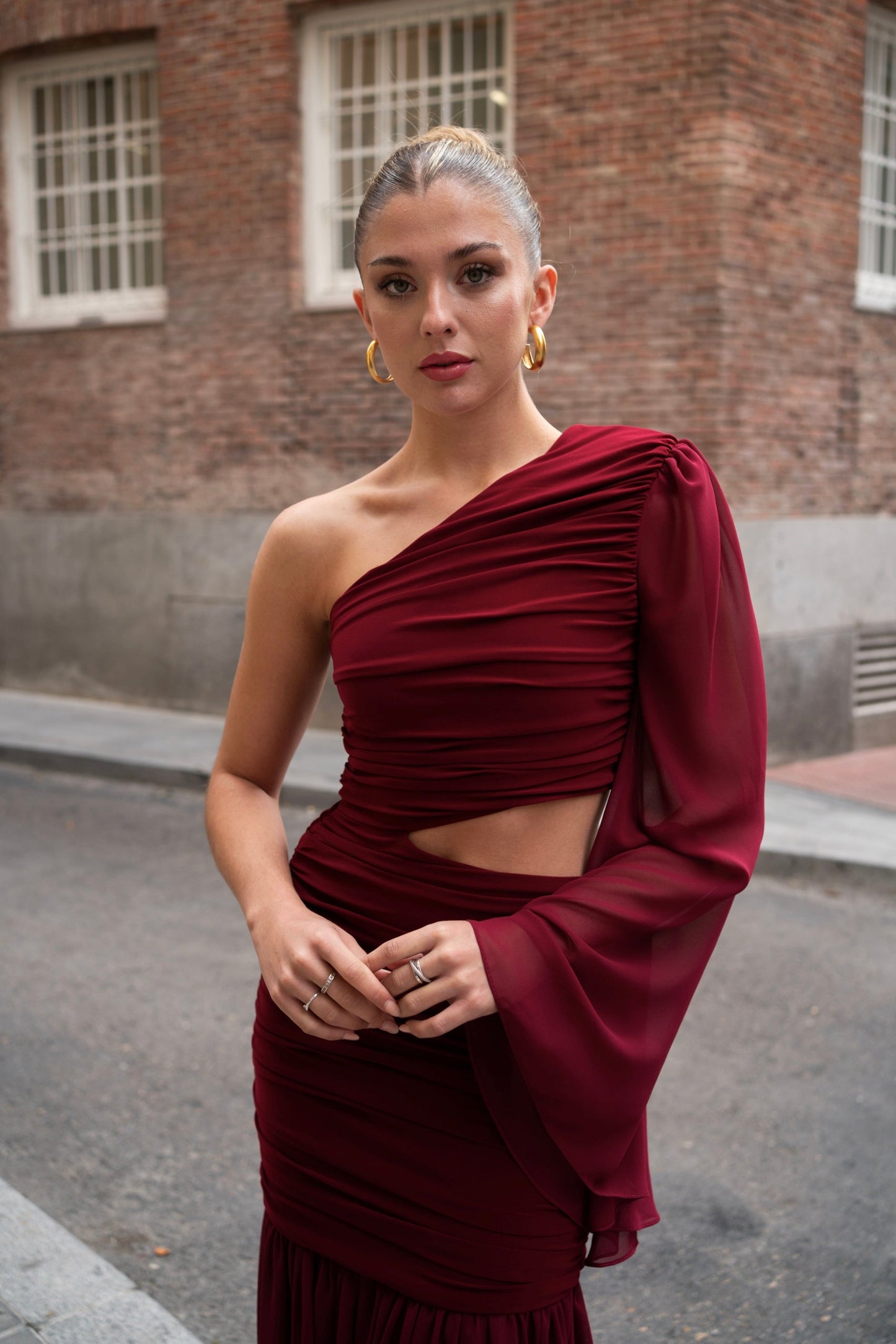 Vestido Ámbar Burdeos