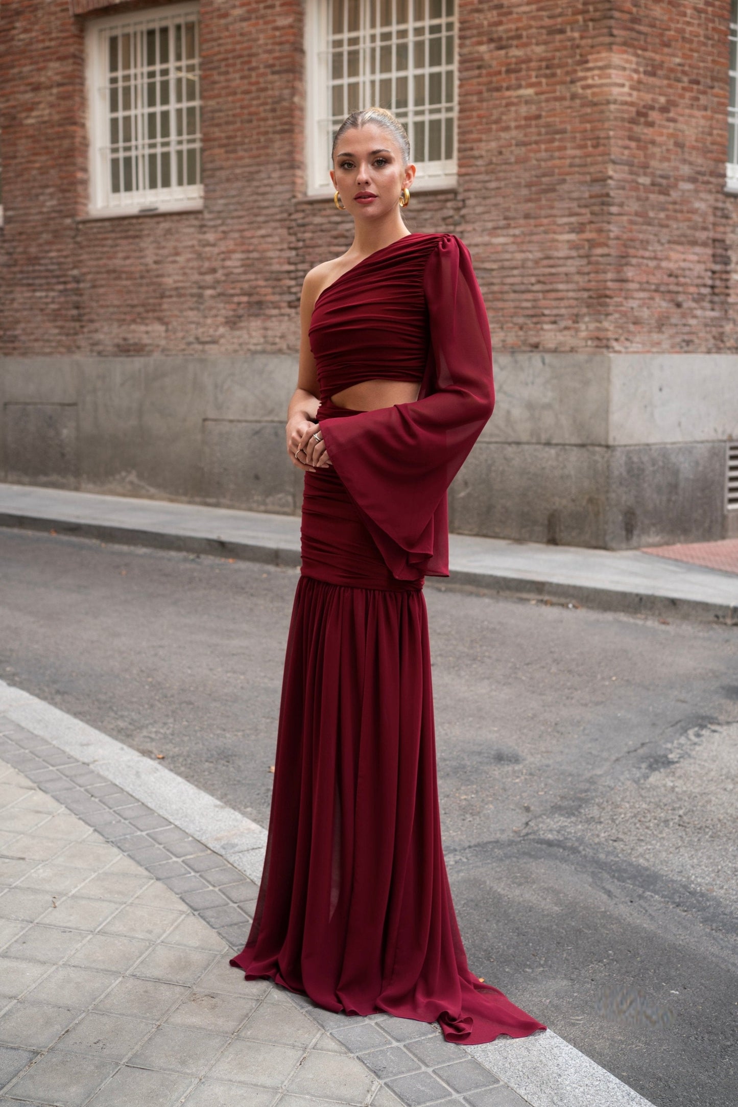 Vestido Ámbar Burdeos