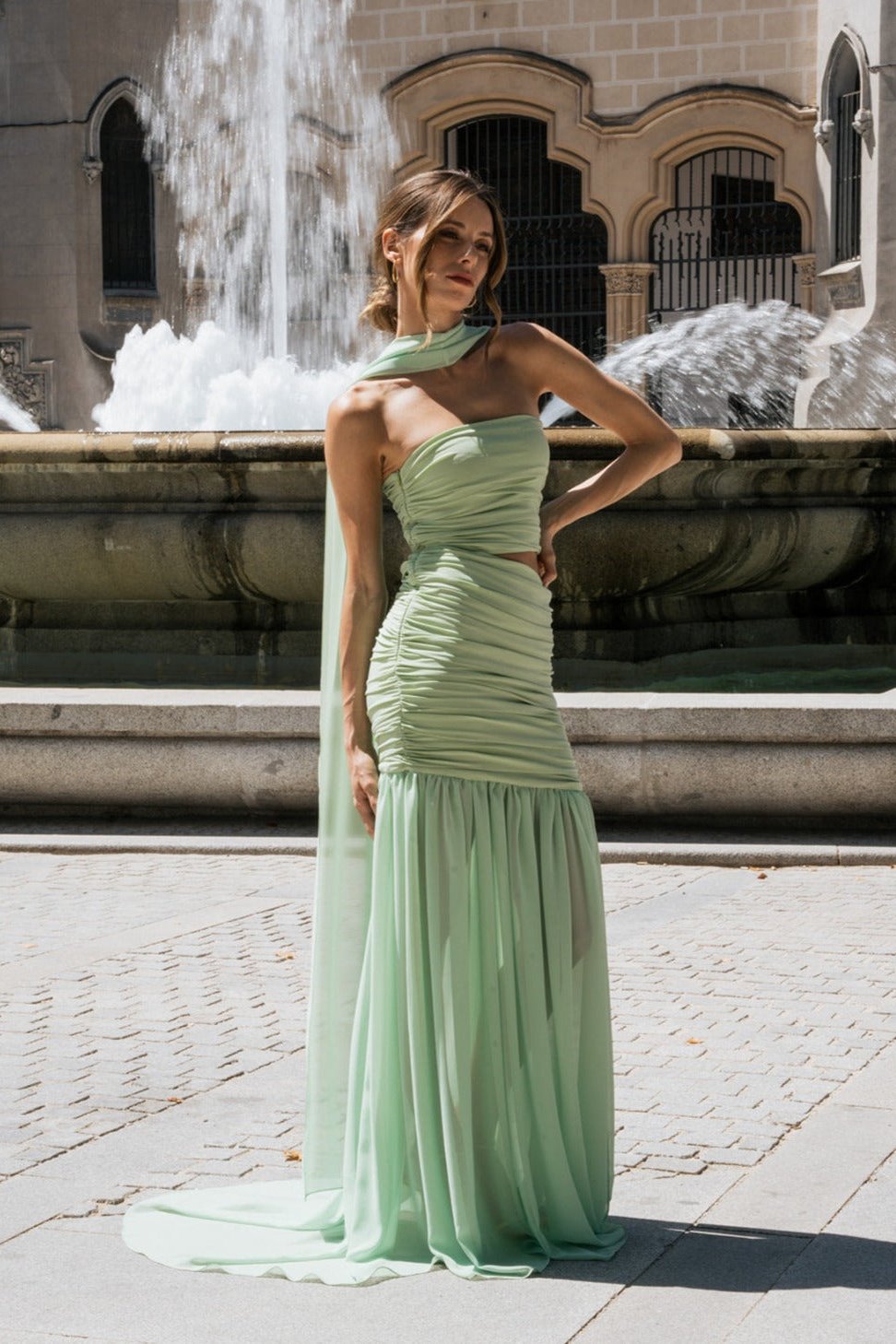 Vestido Ámbar Verde Menta