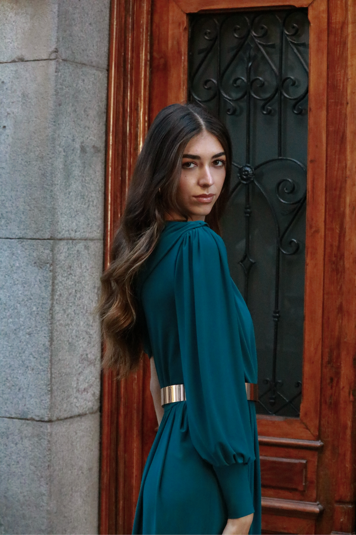 Lauren Petrol Green Dress