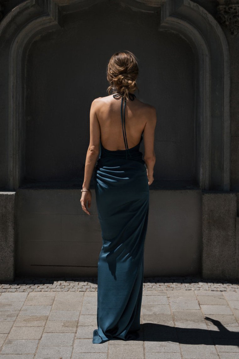 Vestido Agatha Verde Petróleo