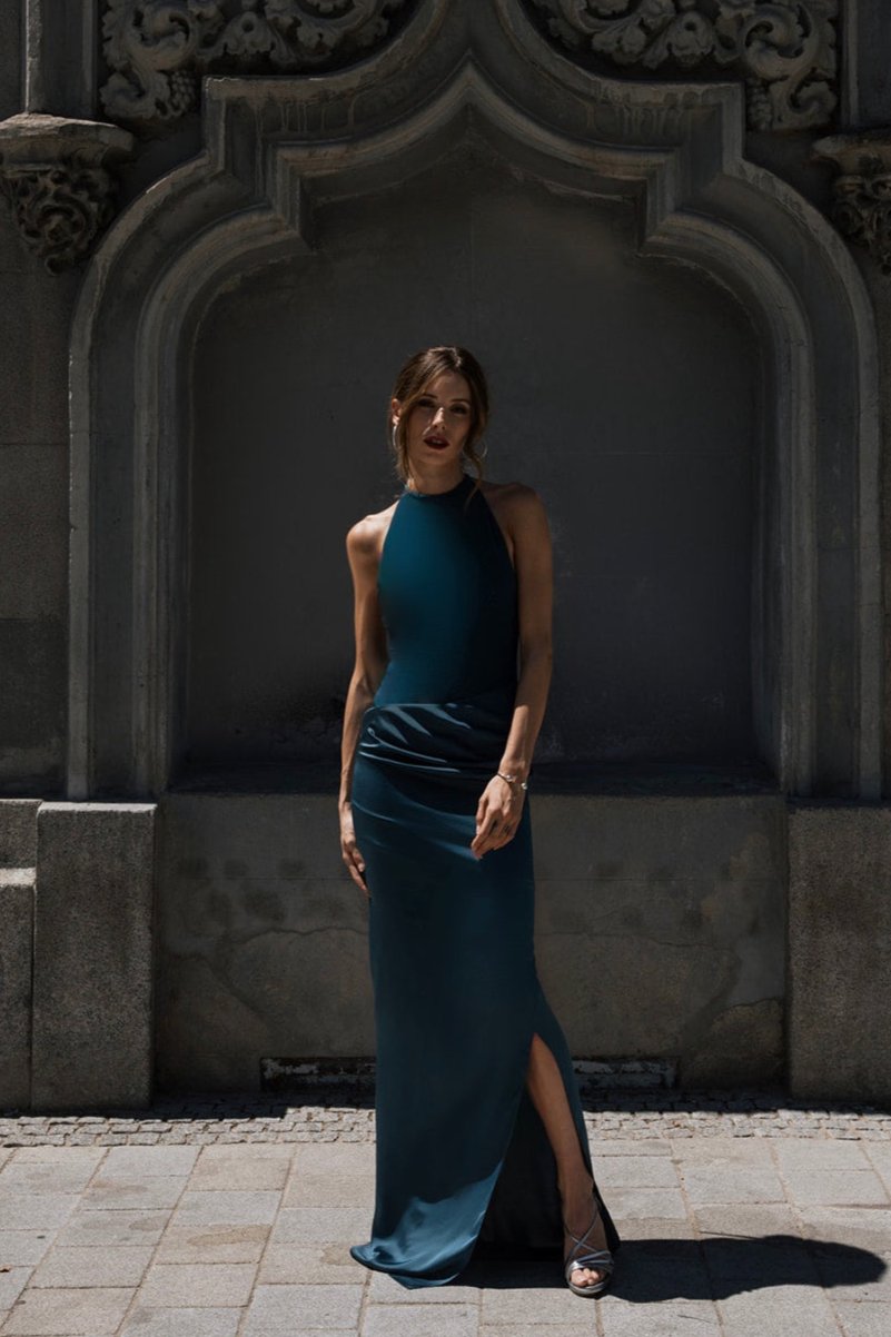 Vestido Agatha Verde Petróleo