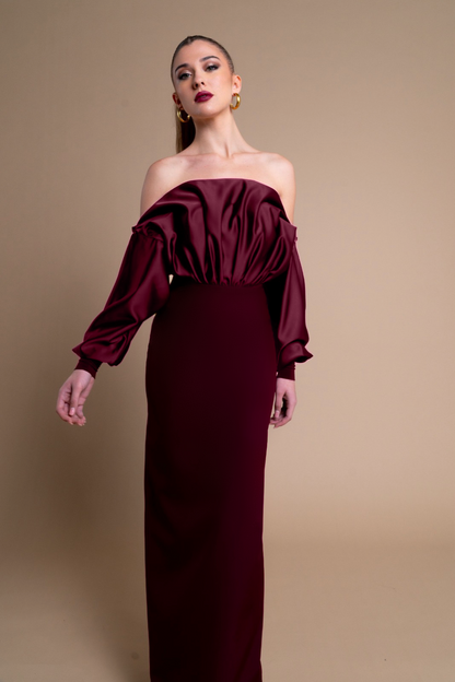 Vestido Nayade Burdeos