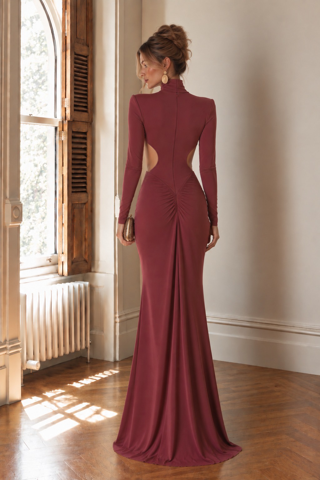 Vestido Elisa Burdeos Rosa