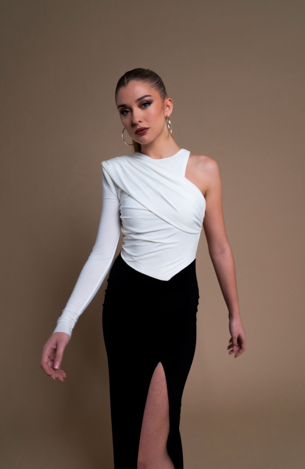 Vestido Hipnos Blanco Y negro