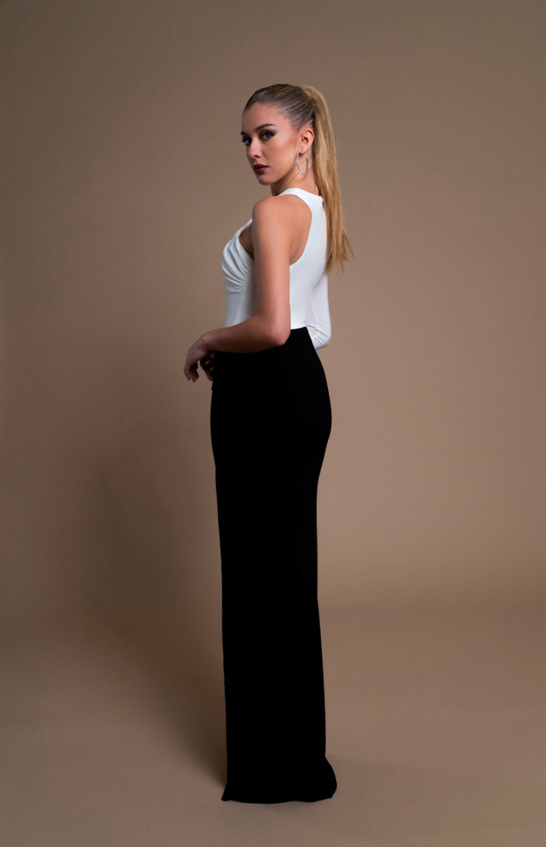 Vestido Hipnos Blanco Y negro