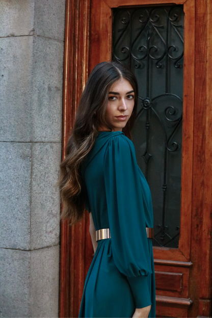 Vestido Lauren Verde Petróleo