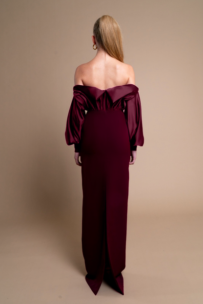 Vestido Nayade Burdeos