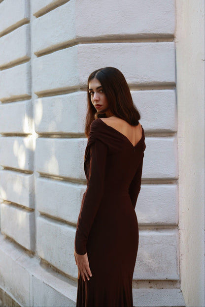 Vestido Ava Marrón Chocolate