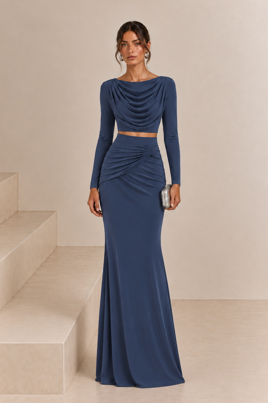 Conjunto Gloria Azul Grisáceo