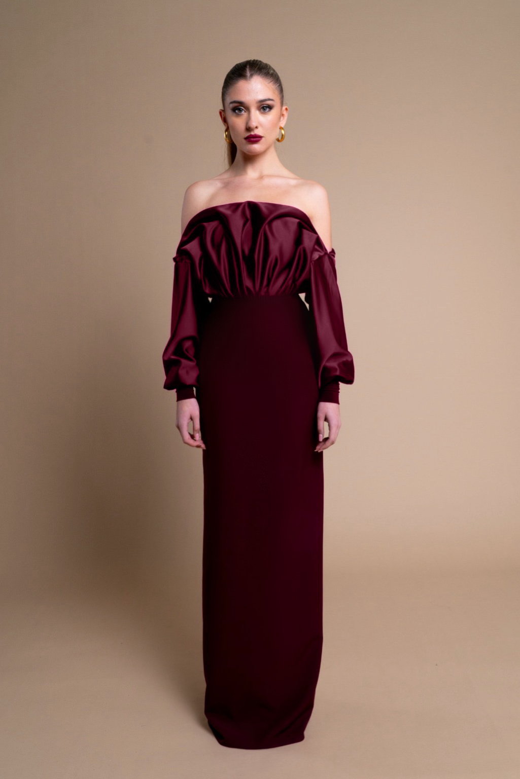 Vestido Nayade Burdeos