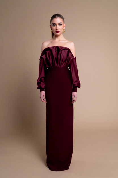 Vestido Nayade Burdeos
