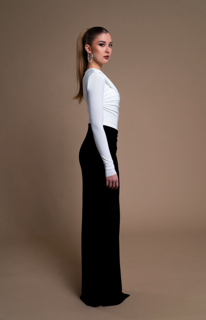 Vestido Hipnos Blanco Y negro