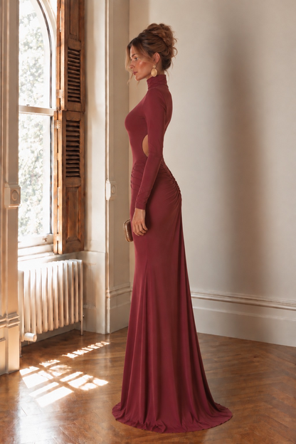 Vestido Elisa Burdeos Rosa