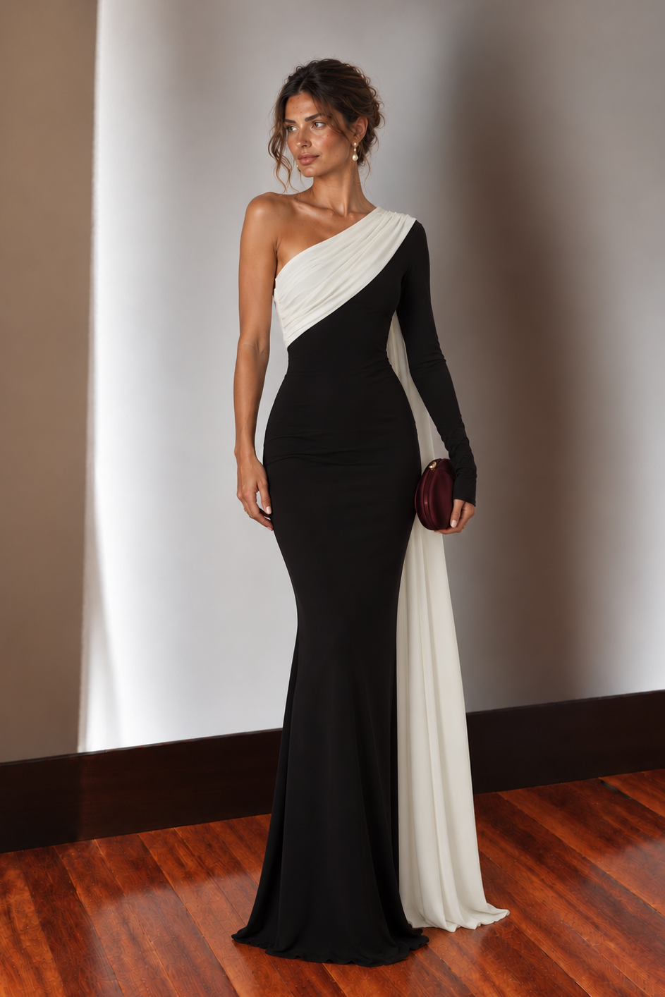 Vestido Elvira Blanco y Negro