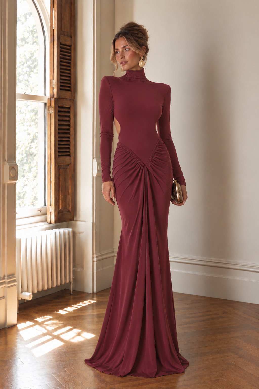 Vestido Elisa Burdeos Rosa