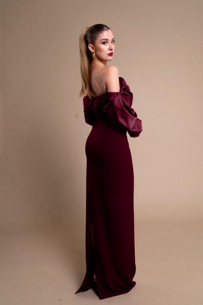 Vestido Nayade Burdeos