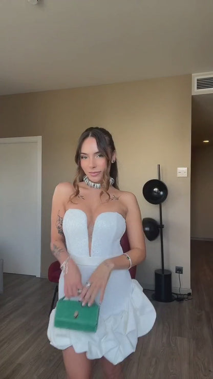 Diamante White Dress