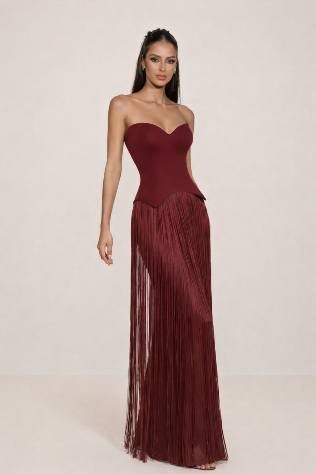 Vestido Larissa Burdeos Claro