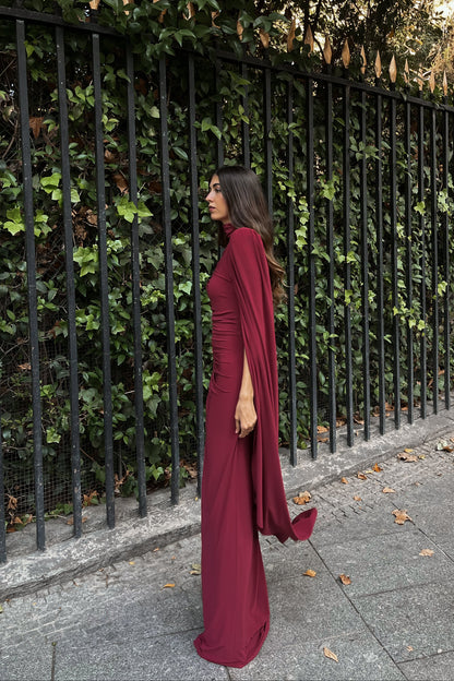 Sophia Burgundy Dress