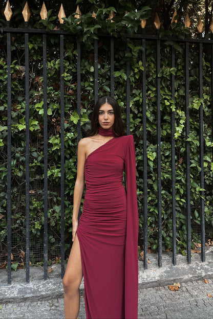 Sophia Burgundy Dress