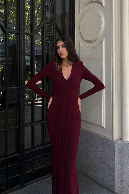 Audrey Dark Burgundy Dress