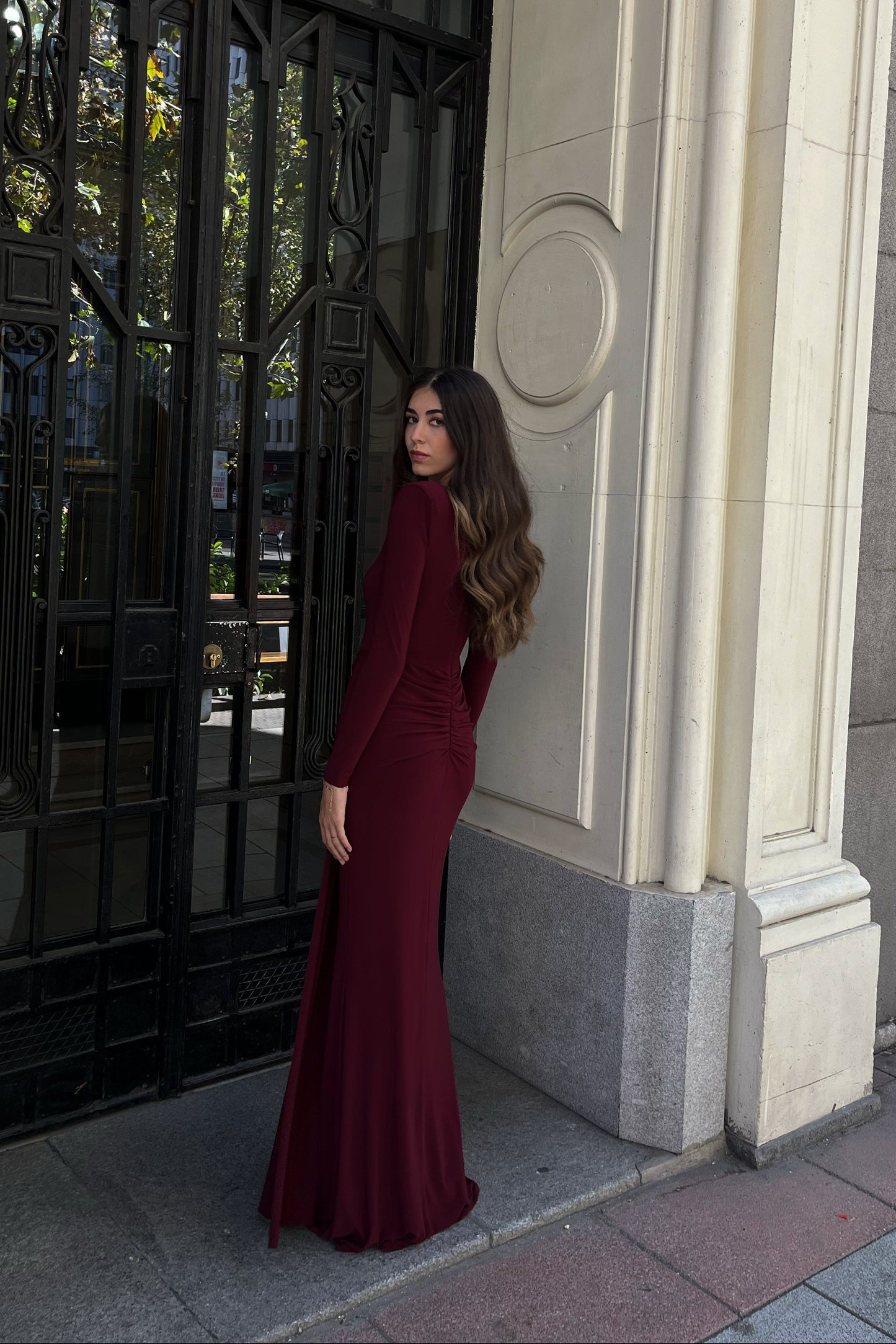 Audrey Dark Burgundy Dress