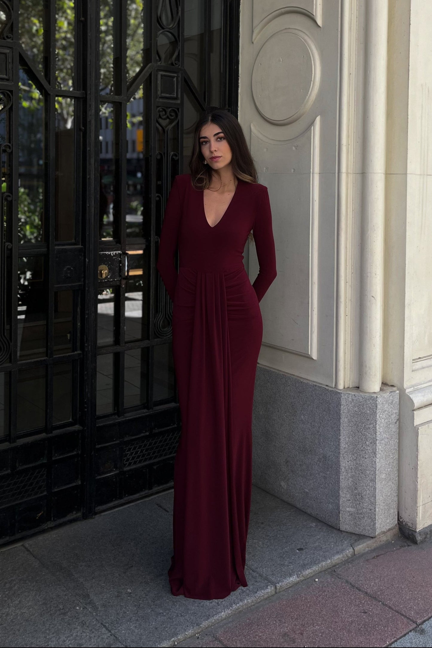 Audrey Dark Burgundy Dress