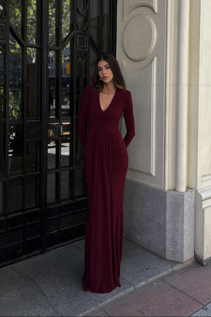 Audrey Dark Burgundy Dress