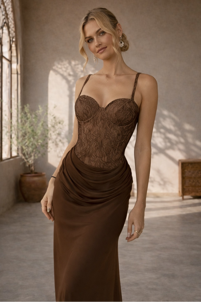 Vestido Zaina Marrón