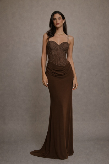 Vestido Zaina Marrón