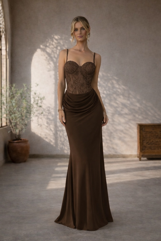 Vestido Zaina Marrón